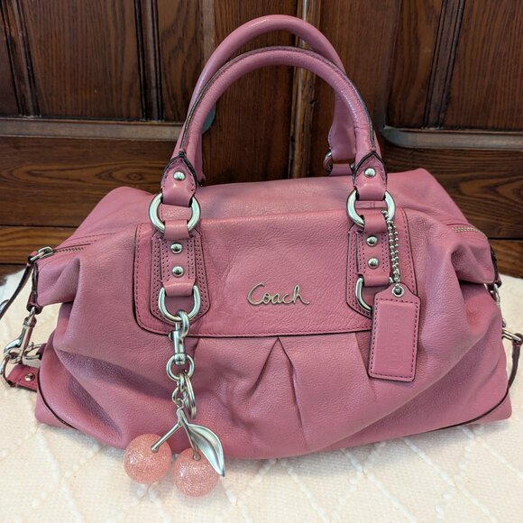 Coach Ashley Leather Satchel In Pink F15447 - Picture 2 of 12